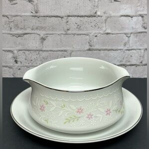 Salem China Spring Blossom Open Gravy Boat with Attached Bottom